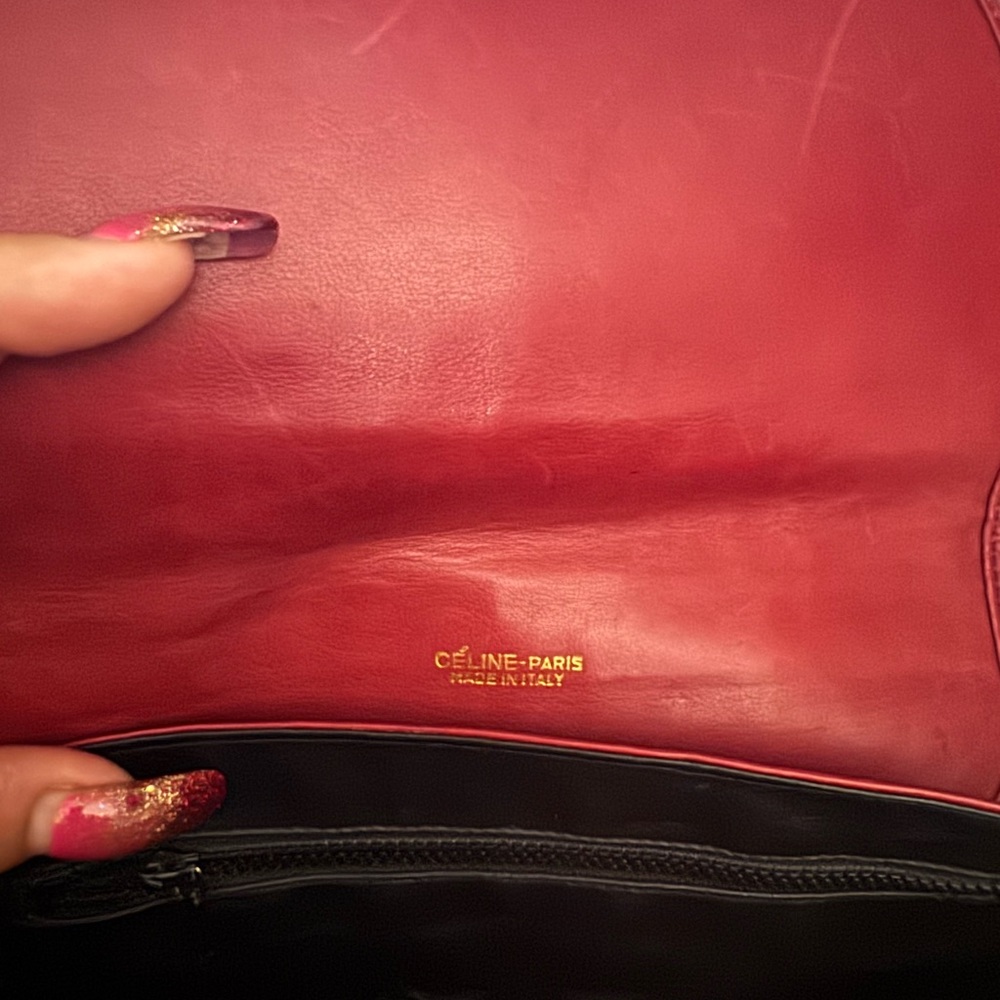 Celine vintage Red Quilted Leather Bag with COA - Picture 14 of 17